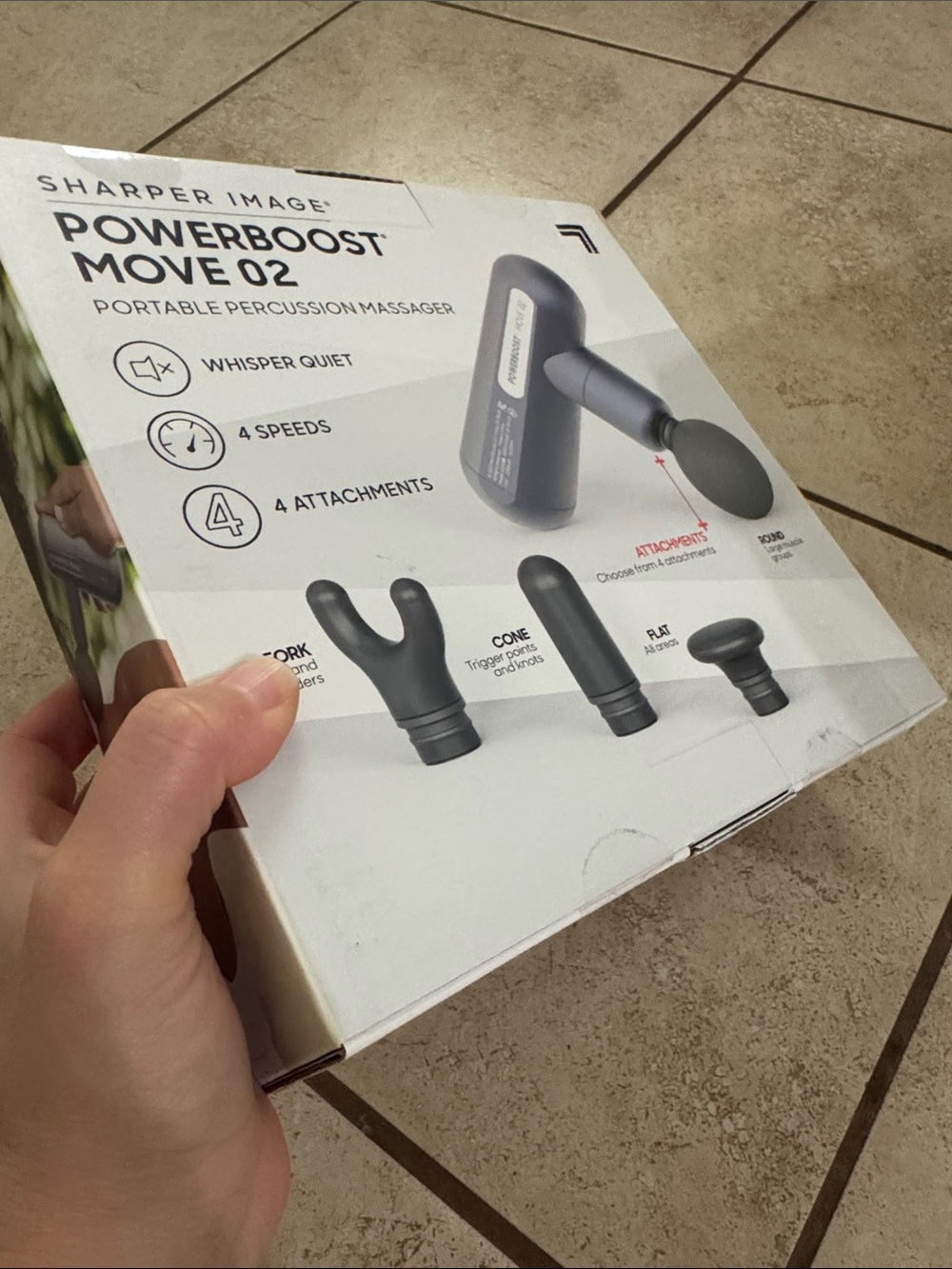 Sharper Image Powerboost Move 02 Portable Massage Gun New In Box - Picture 6 of 7